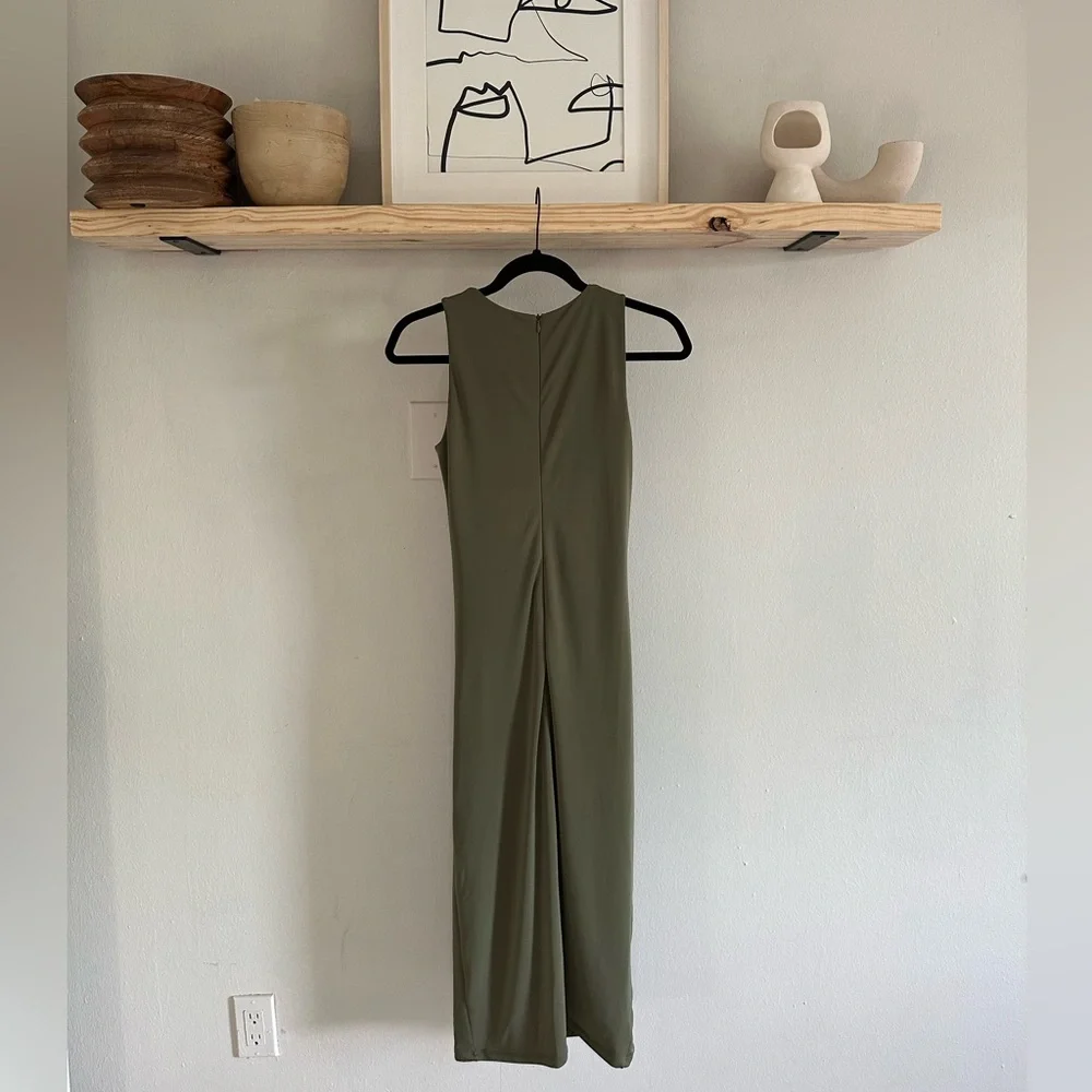 INC Olive Green Stretch Material Bodycon Dress - Picture 6 of 7